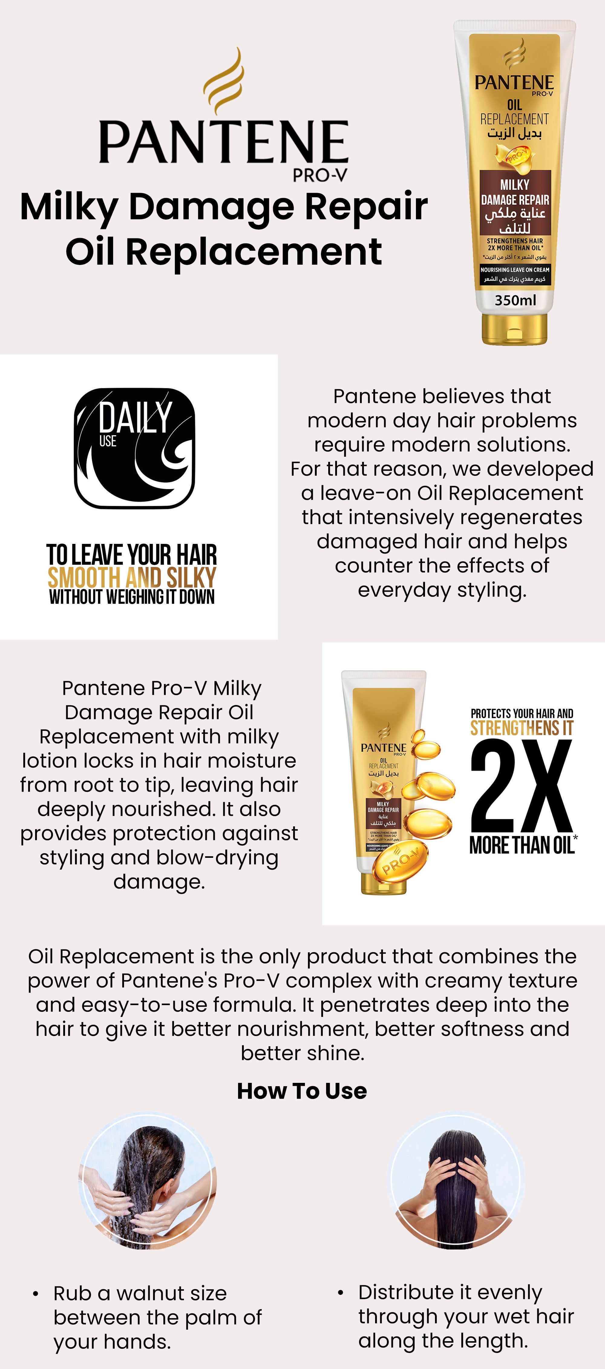 Pro-V Milky Damage Repair Oil Replacement 350ml