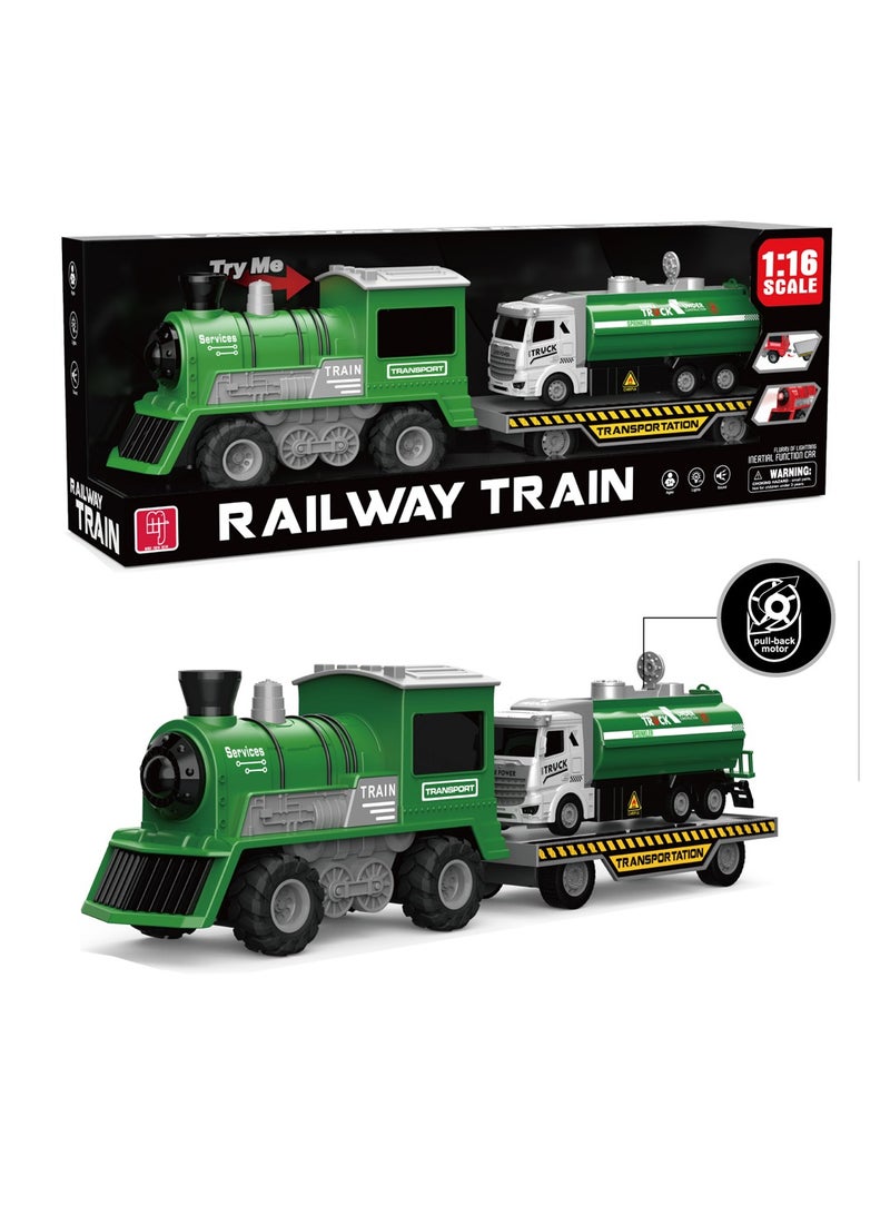 1:16 Scale Light & Music Railway Train - Flurry of Lighting Inertial Function - Green Color