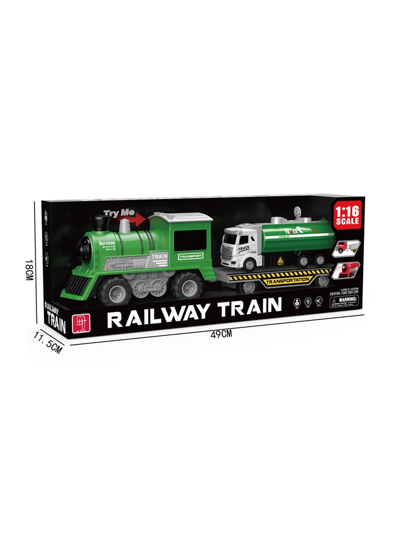 1:16 Scale Light & Music Railway Train - Flurry of Lighting Inertial Function - Green Color