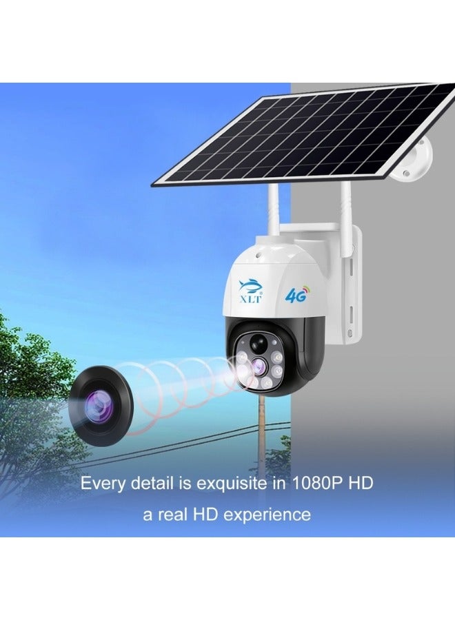 4G Wireless Solar Outdoor Camera with 350° View 3MP Color Night Vision AI Human Detection Compatible with