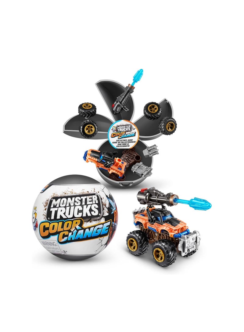 5 Surprise Monster Trucks Color Change Capsule with Mini Figures