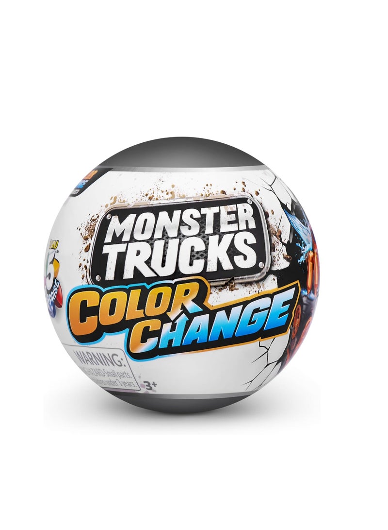 5 Surprise Monster Trucks Color Change Capsule with Mini Figures