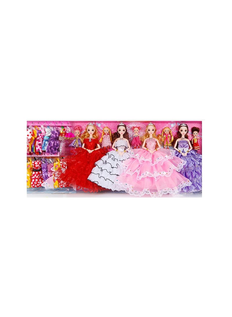 Princess Doll Set SUPER Large Gift Box 90CM 9PCSdolls 25PCSdress total 238PCS