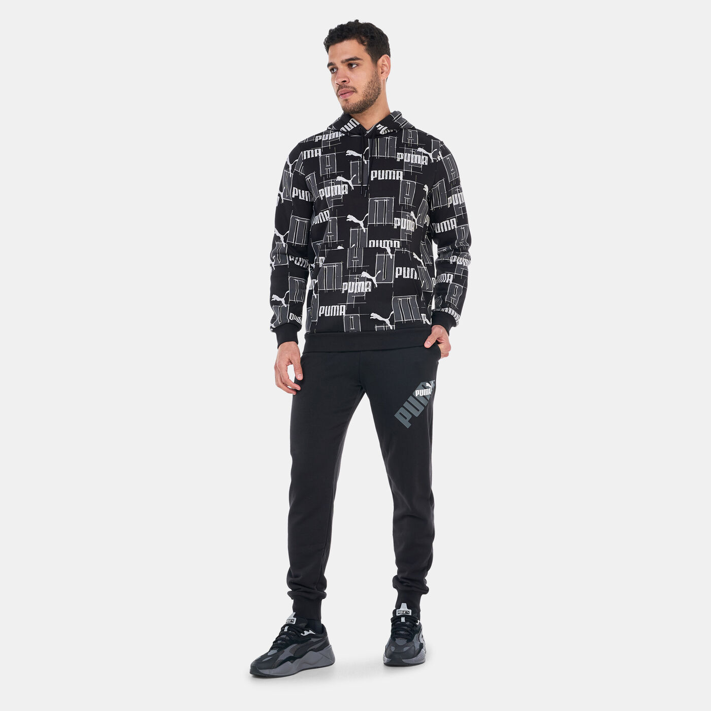 Men's Essentials+ Logo Lab Allover Print Hoodie