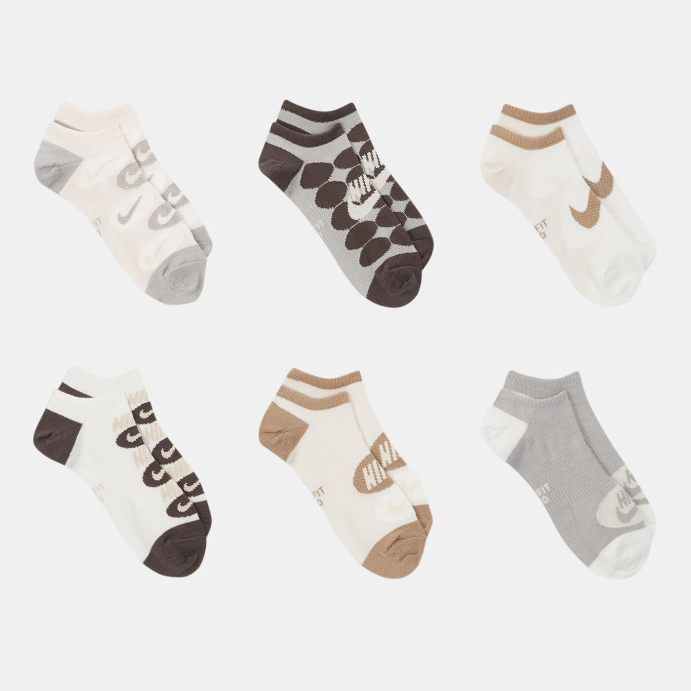 Women's Everyday Lightweight Training No-Show Socks (6 Pairs)