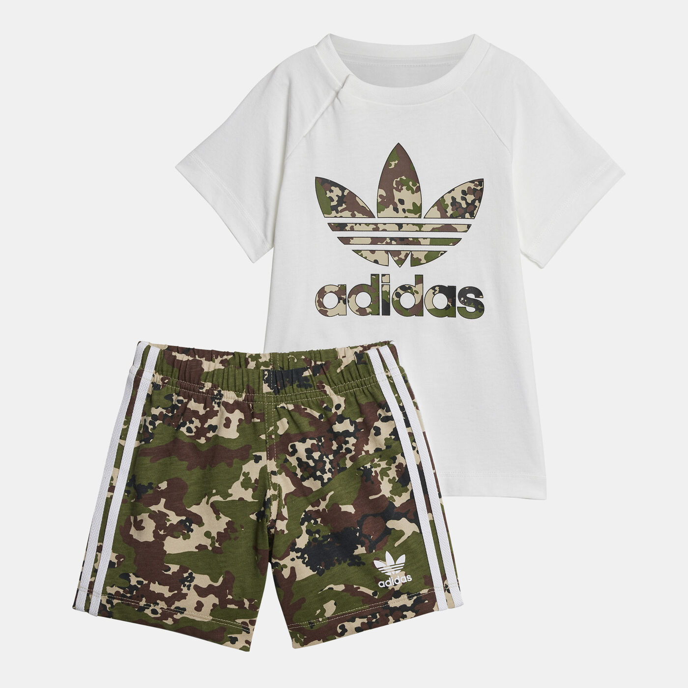 Kids' Camo Print T-Shirt and Shorts Set