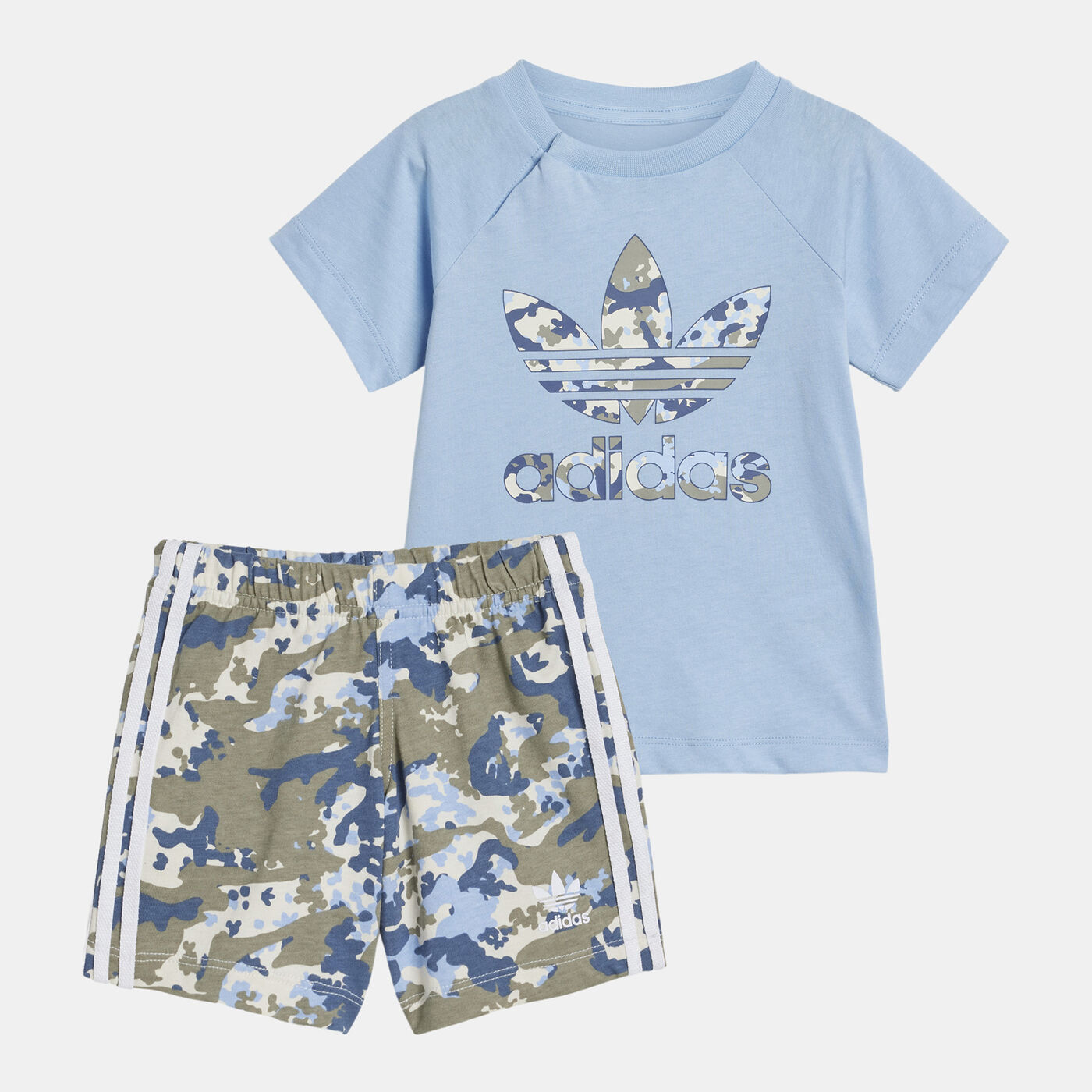 Kids' Camo Print T-Shirt and Shorts Set
