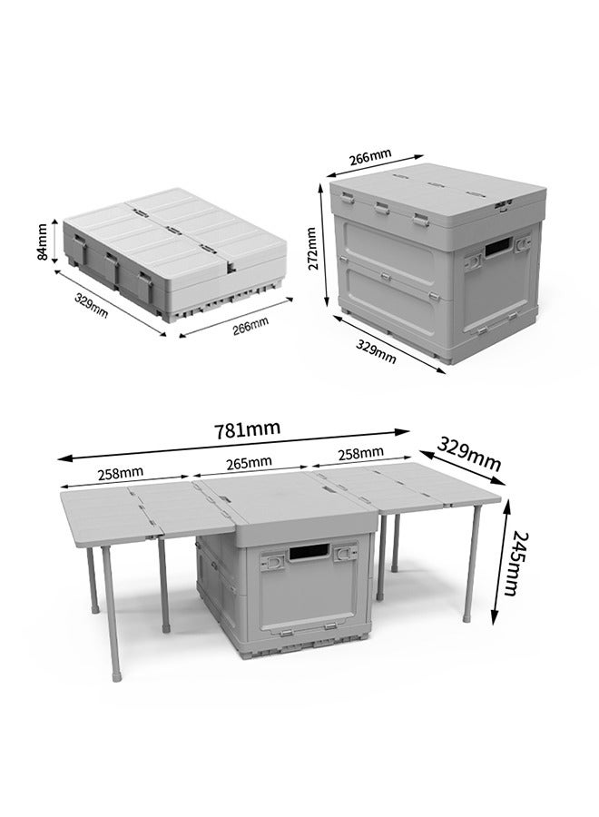 Multifunctional Outdoor Camping Folding Box, Car Trunk Storage Box, SP-04, Grey