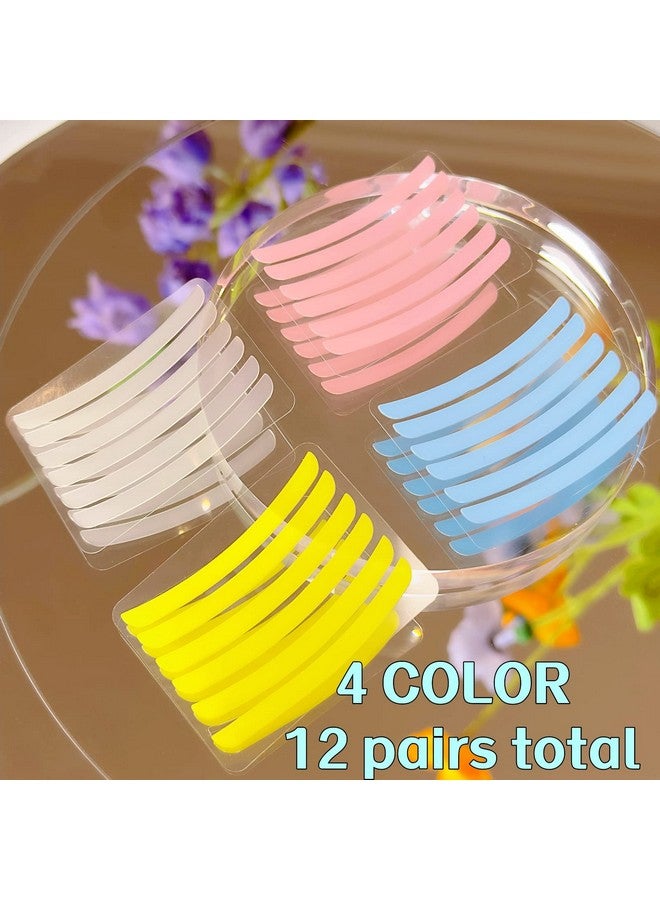 Silicone Ribbon Lash Lift Ribbons Reusable Eyelash Perm Stripe Cover Lamilamination Eyelash Lifting Compensator 12 Pairs Tapes Set Eyelashes On The Lash Perm Shield Rod Firmly Neon Colors