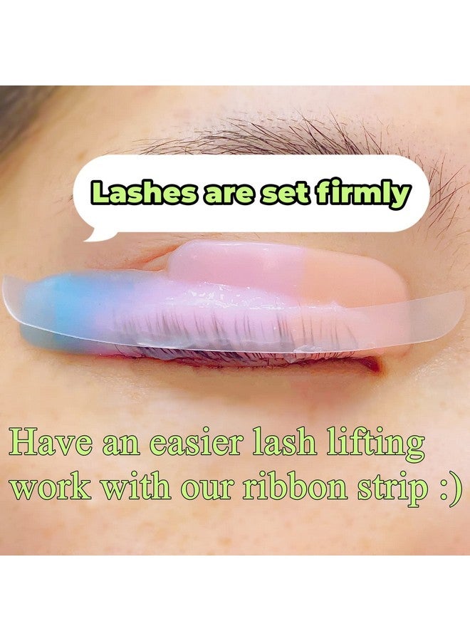 Silicone Ribbon Lash Lift Ribbons Reusable Eyelash Perm Stripe Cover Lamilamination Eyelash Lifting Compensator 12 Pairs Tapes Set Eyelashes On The Lash Perm Shield Rod Firmly Neon Colors