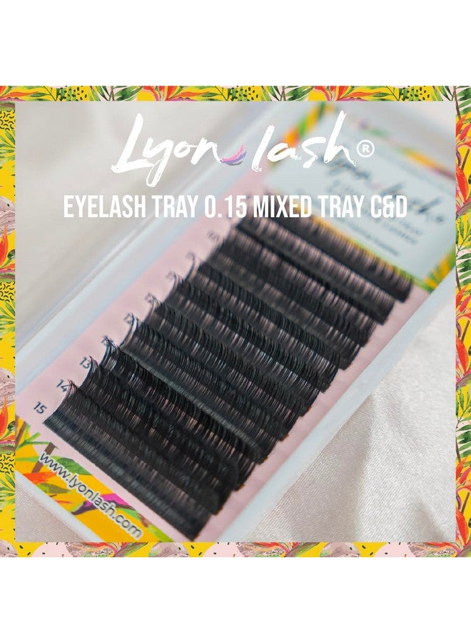 Eyelash Tray (0.15 Mixed Tray C Curl D Curl)Eyelash Extension Practice Kit Supplies For Beginner