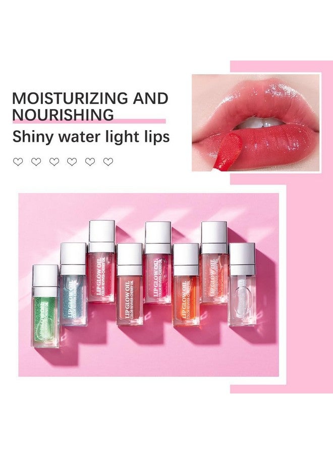 Hydrating Lip Glow Oil Moisturizing Lip Glow Oil Nourishing Glossy Transparent Lip Oil Plumping Lip Oil Lip Balm Nonsticky Tinted Toot Lip Balm For Lip Care (Clear) 0.2 Oz
