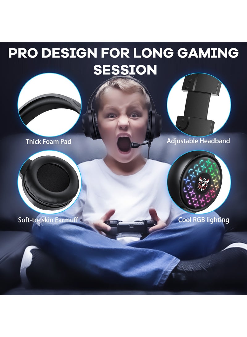 X7 Pro Over-Ear Gaming Wired Headphones with Mic Gaming Headset for PS4/PS5/XOne/XSeries/NSwitch/PC