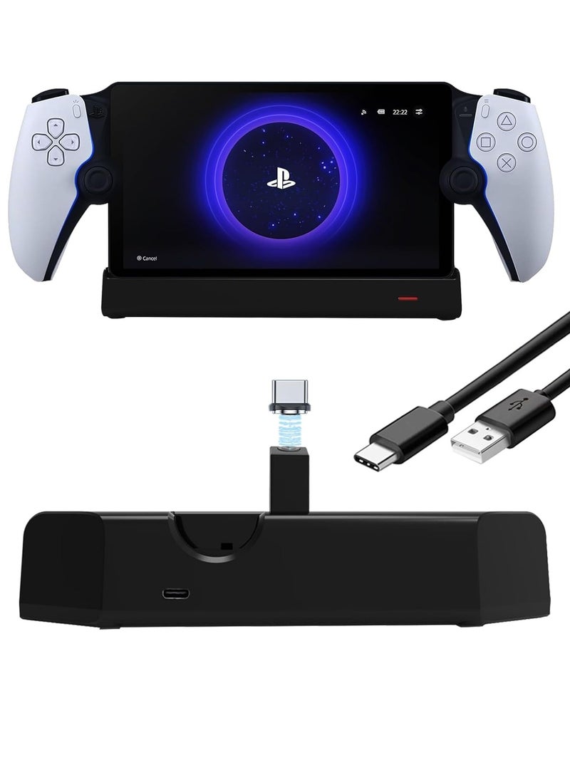 Charging Dock for PlayStation Portal PS5 Console Charger Station with Magnetic Type-C Adapter