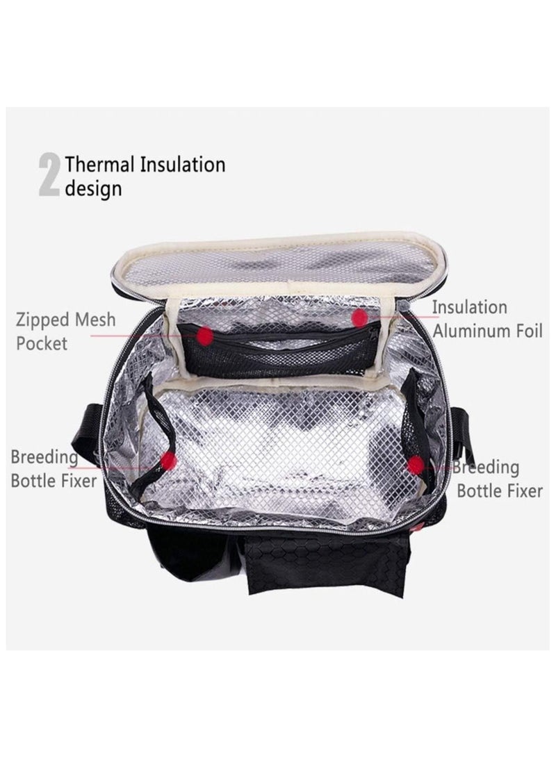 Stroller Organizer Bag, Extra-Large Storage Space Travel Bag with Shoulder Strap for Carrying Bottles, Diapers and Toys Snacks, Fits All Baby Stroller Models