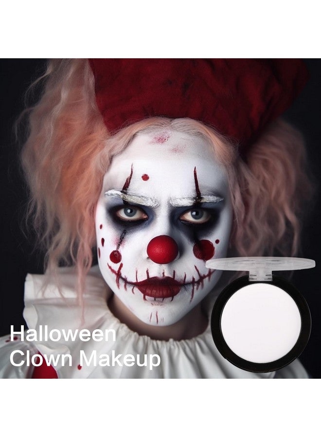 Goth White Cream To Powder Foundation Makeup Professional Clown White Face Body Paint With Matte Finish For Halloween Sfx Makeup Cosplay Costume Stage Mime & Film(0.52Oz)