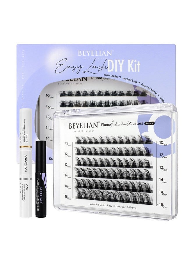 Lash Extension Kit Cluster Lashes Kit With 72 Pcs C Curl Lash Clusters Cluster Lashes Bond And Seal Super Hold Clusters Lash Glue Remover Easy To Apply