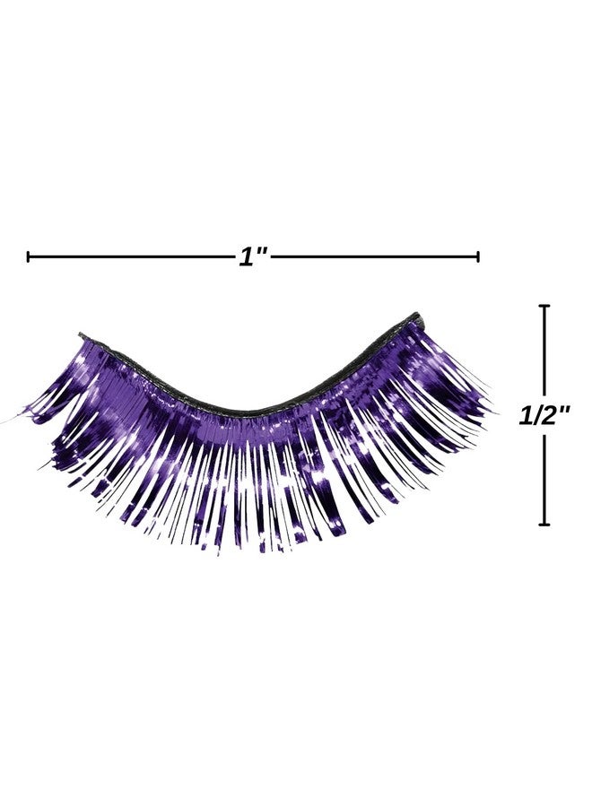 Purple Tinsel Eyelashes1 Pair (12 X 1)Lightweight & Easy To Apply Selfadhesive Lashesperfect Costume Accessory