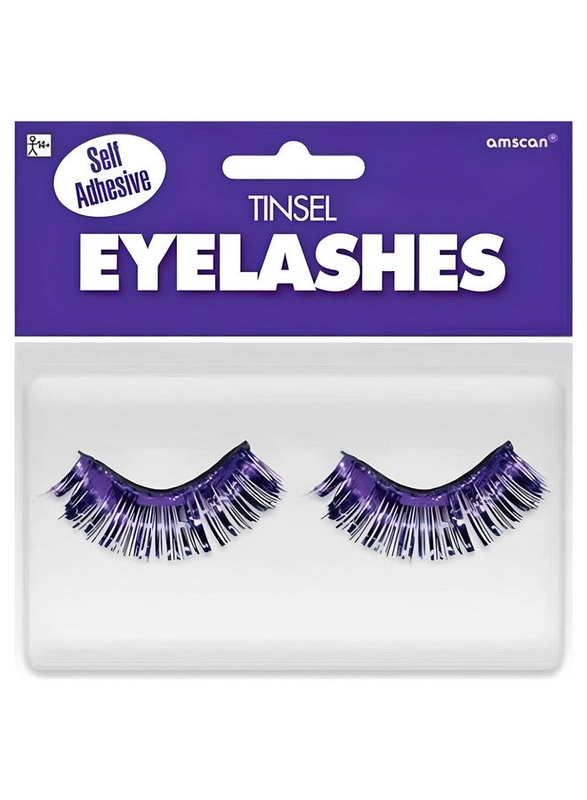 Purple Tinsel Eyelashes1 Pair (12 X 1)Lightweight & Easy To Apply Selfadhesive Lashesperfect Costume Accessory