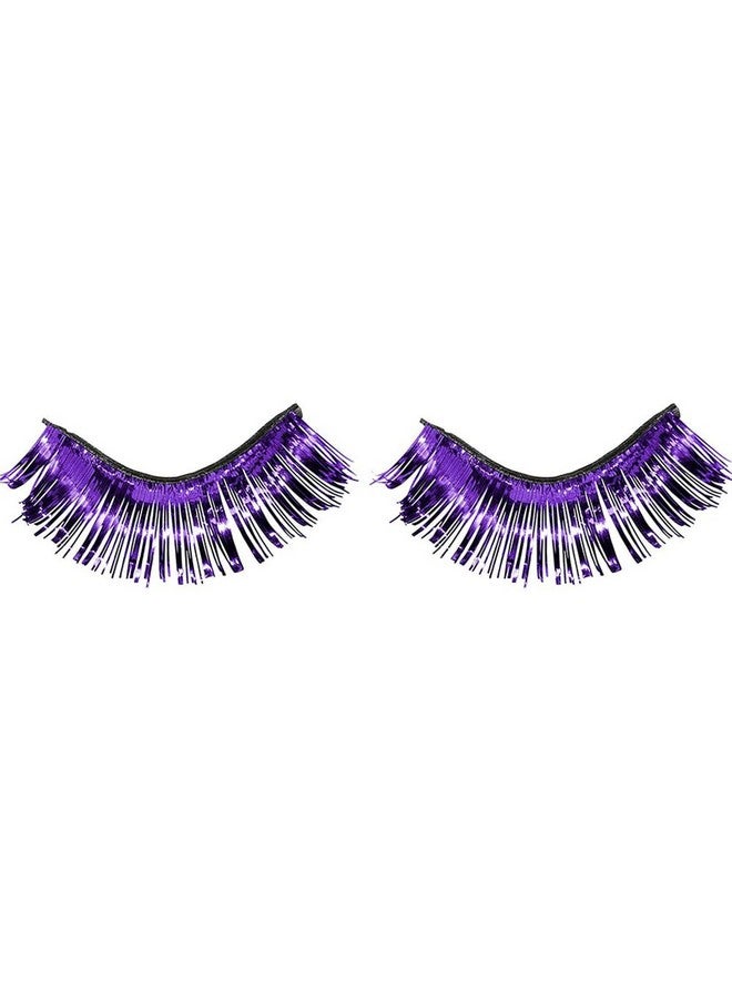 Purple Tinsel Eyelashes1 Pair (12 X 1)Lightweight & Easy To Apply Selfadhesive Lashesperfect Costume Accessory