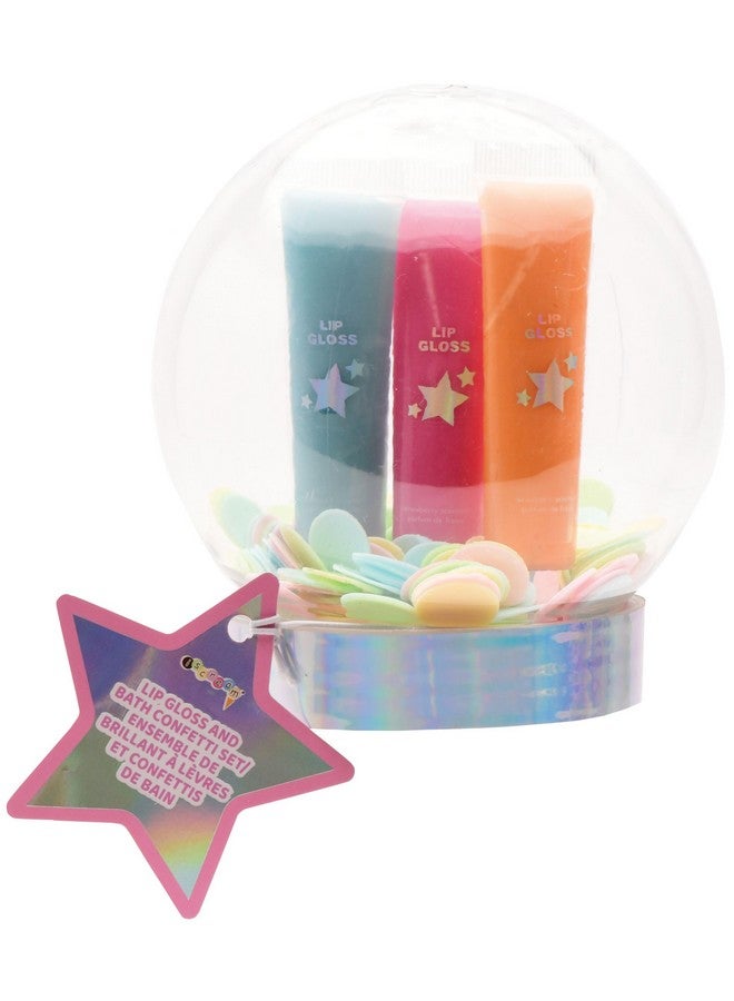 Winter Wonderland Snowglobe 3Piece Lip Gloss And Bath Confetti Set