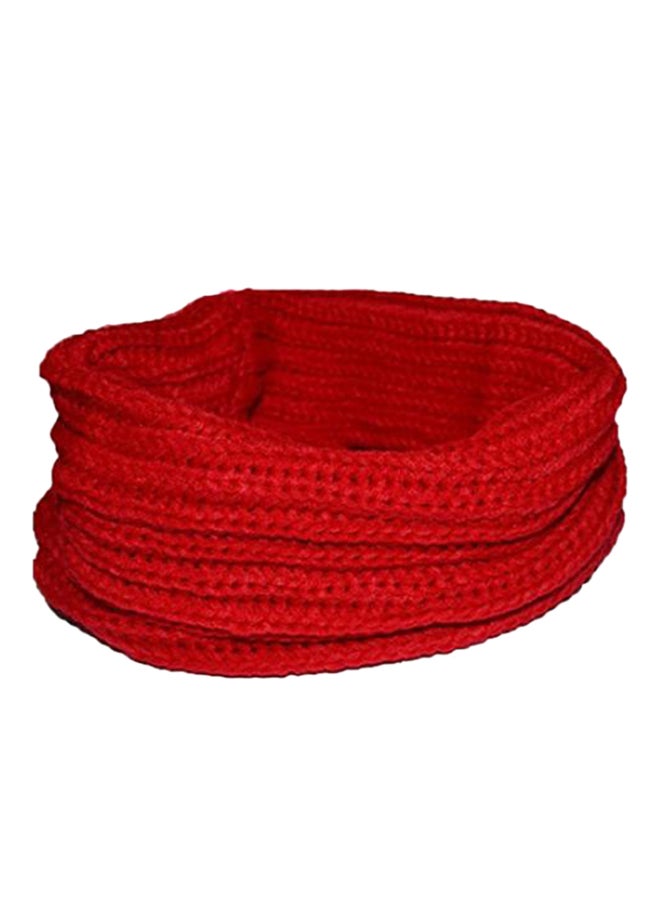 Knitted Cable Scarf Red
