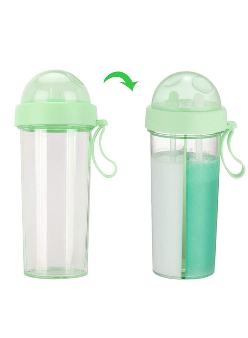 Water Bottle 21oz, SYOSI Portable Dual-Use Drink Cup Travel Sport with 2 Straw for Home Outdoor Camping Cycling