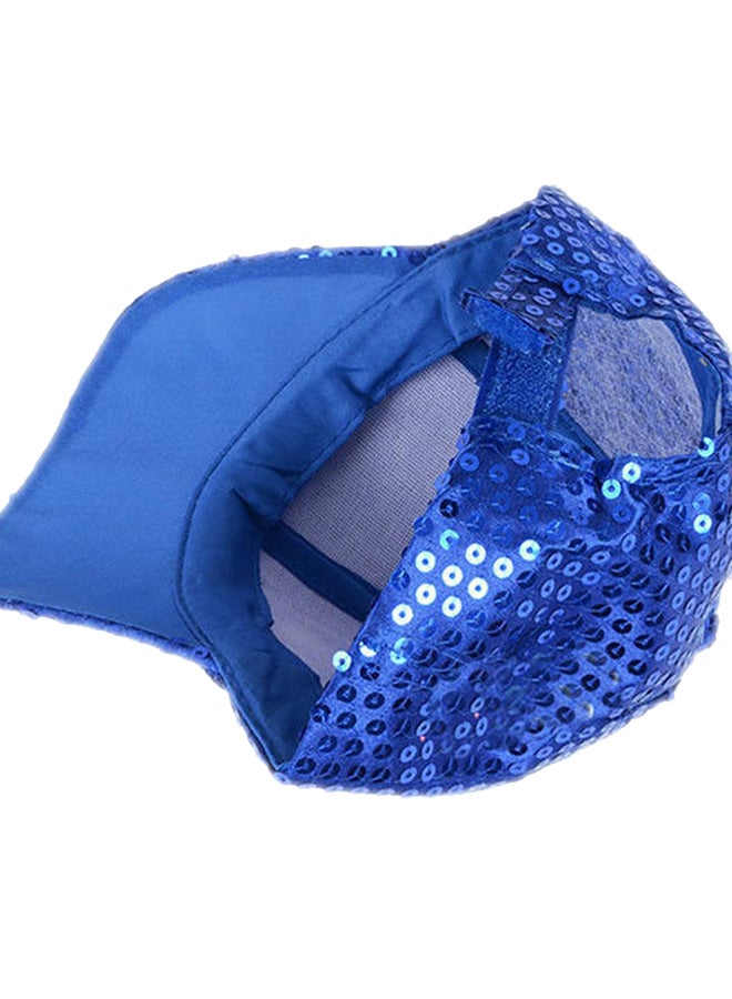 Sequins Snapback Cap Blue