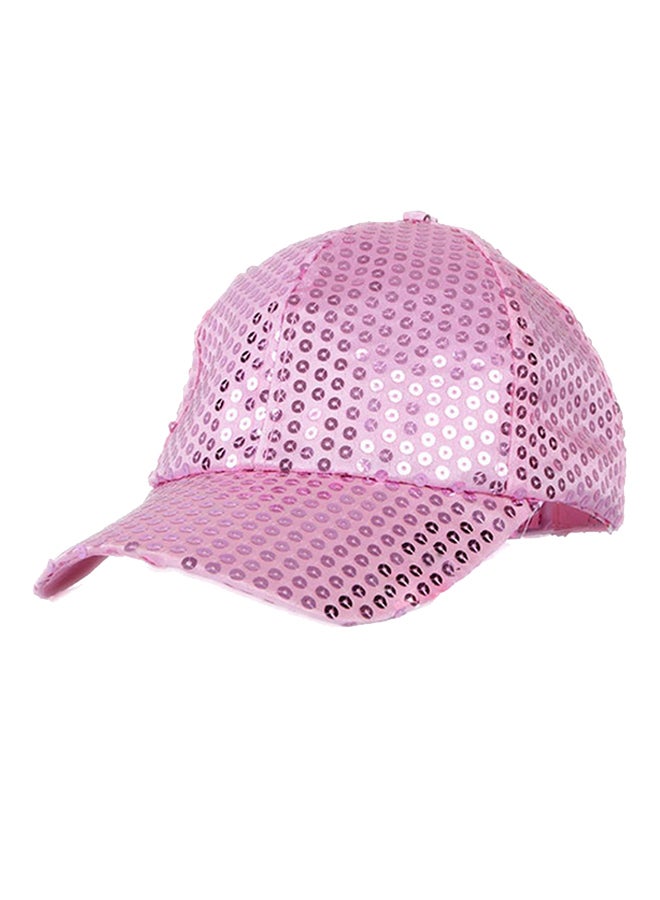 Sequins Snapback Cap Pink