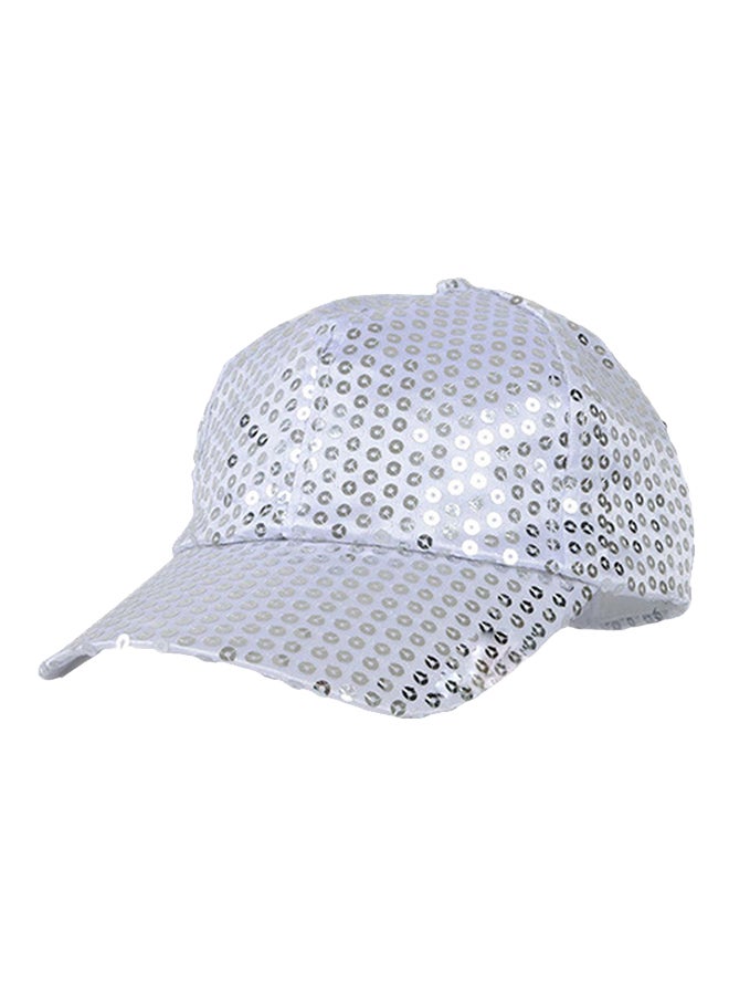 Sequins Snapback Cap Silver