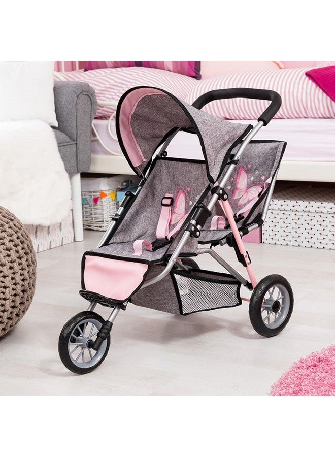 Dolls Twin 3 Wheel Jogger