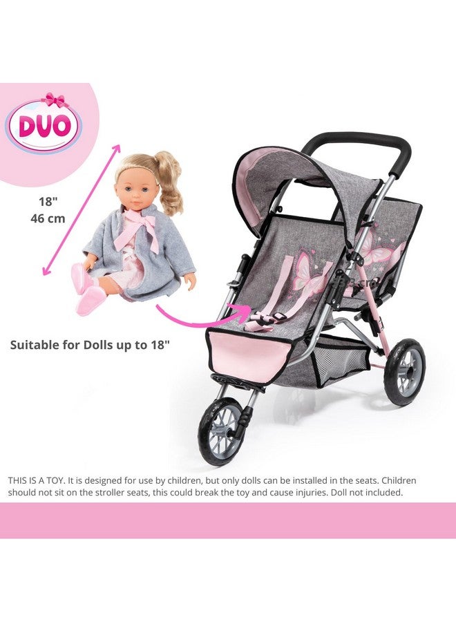 Dolls Twin 3 Wheel Jogger