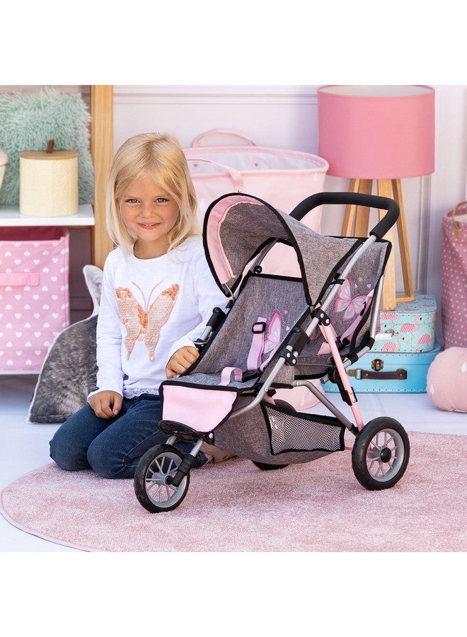 Dolls Twin 3 Wheel Jogger