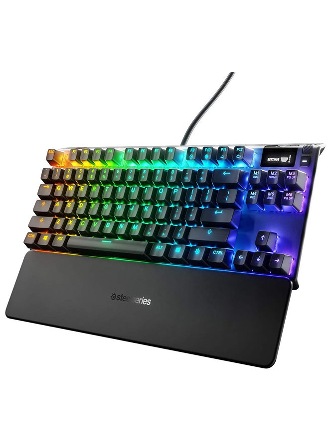 SteelSeries Apex 7 TKL Mechanical Gaming Keyboard, OLED Display, Red Switches, American QWERTY Layout