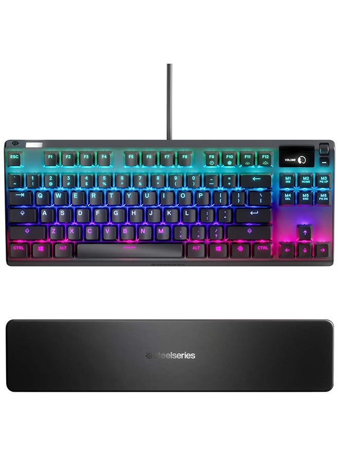 SteelSeries Apex 7 TKL Mechanical Gaming Keyboard, OLED Display, Red Switches, American QWERTY Layout