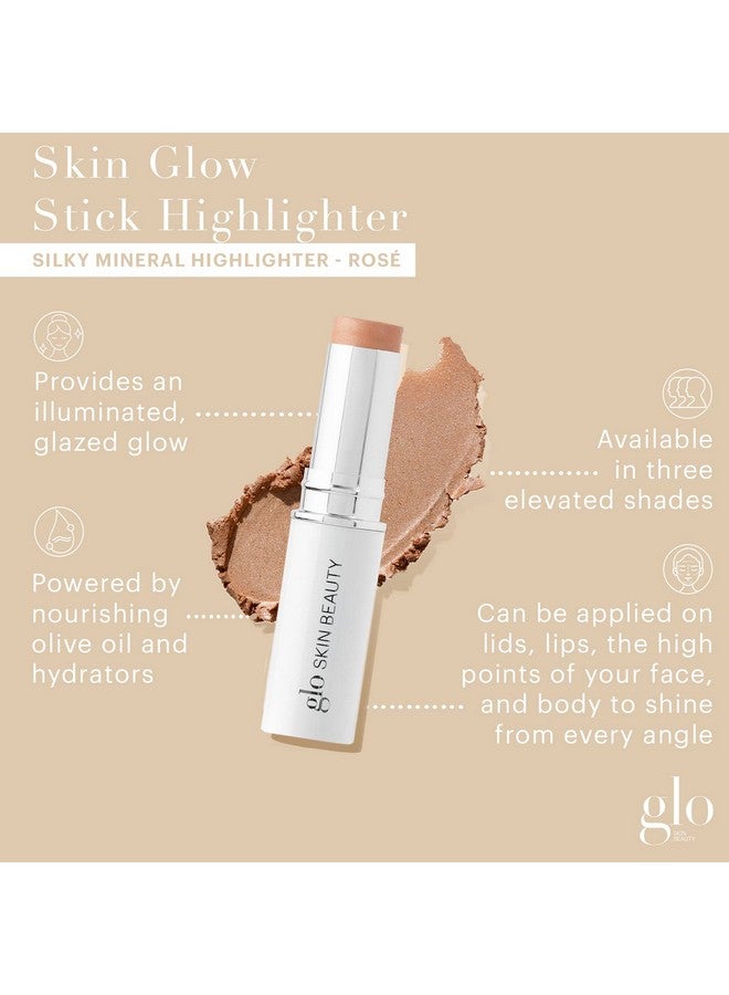 Skin Glow Stick Highlighter (Rosé)Powered By Hydrators Mineral Pigments & Mica For An Illuminated Glowclean Mineral Cream Highlighter