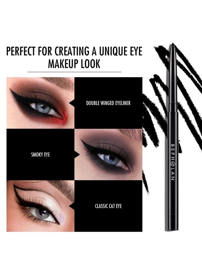 Black Eyeliner Pencilswaterproof Gel Eyeliner Pencil Black Waterline Eye Liner Pen For Women Waterproof Smudge Proof Longlasting (Black)