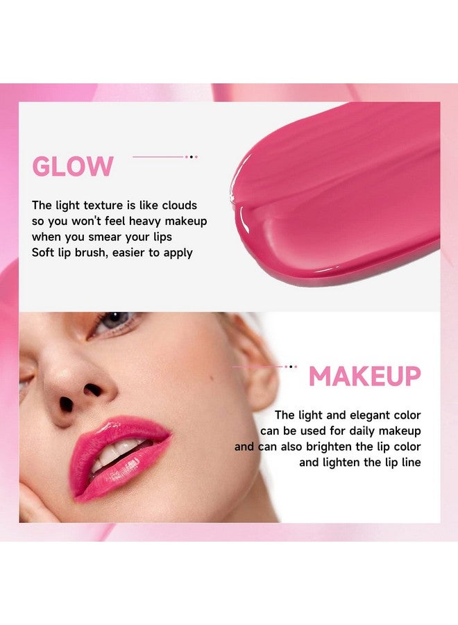 Lipstick Set Pink Mirror Waterproof High Pigment Nonsmudge Liquid Nude Lip Gloss Smooth Red Pink Longlasting Wear Nonstick Three Lightweight Lip Stain Set For Women Lady Girl Lip Makeup (A)