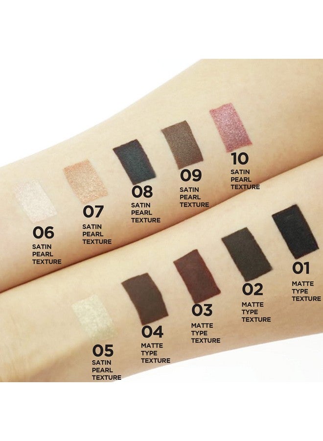 Cliento 3D Gel Eyelinereyeliner Kit Intense Color Waterproof Smudge Proof Multipurpose 10 Colors Longlasting Eye Shadow Cruelty Free (Roasted Coffee Rose Brown)