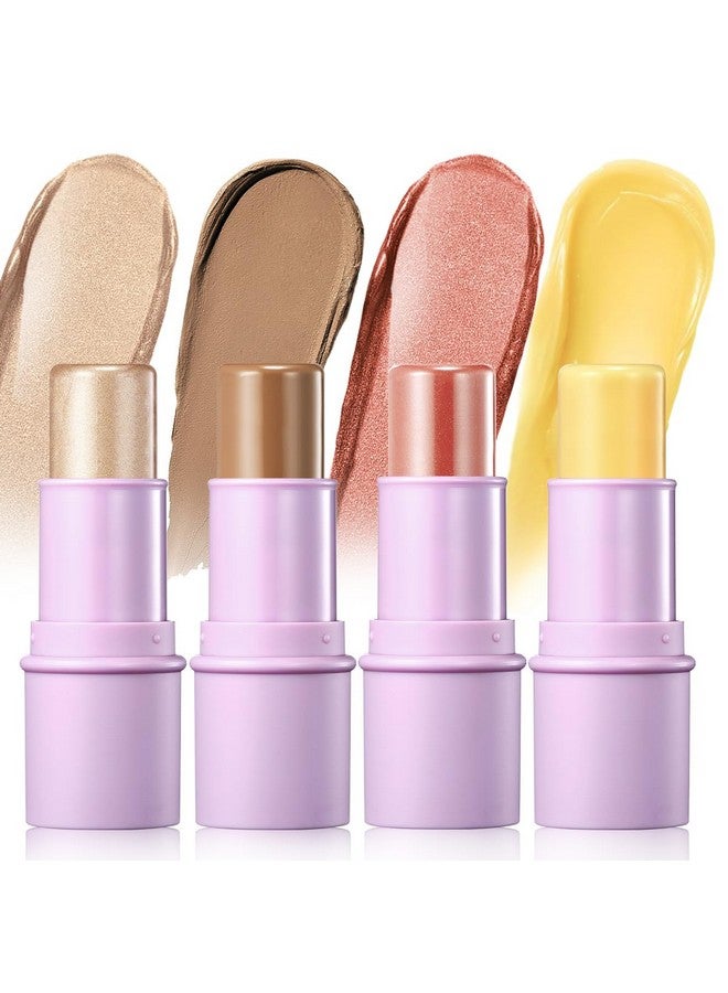 4Pcs Cream Blush Contour Highlighter Bronzer Moisturizer Stick Makeup Set T Blush Glow2