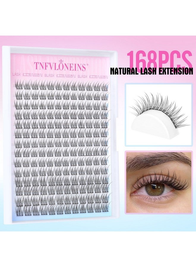 Natural Lash Clusters Wispy Eyelash Extension 168Pcs Cluster Lashes Extensions Natural Individual Lashes 912Mm Eyelash Clusters Diy Korean False Eyelashes By Tnfvloneins