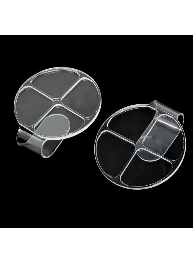 2Pcs Acrylic Makeup Mixing Tray Makeup Palette Spatula Eyeshadow Makeup Hand Palette Nail Art Transparent Palette Hand Makeup Mixing Palette Cosmetic Foundation Dish For Makeup Foundation