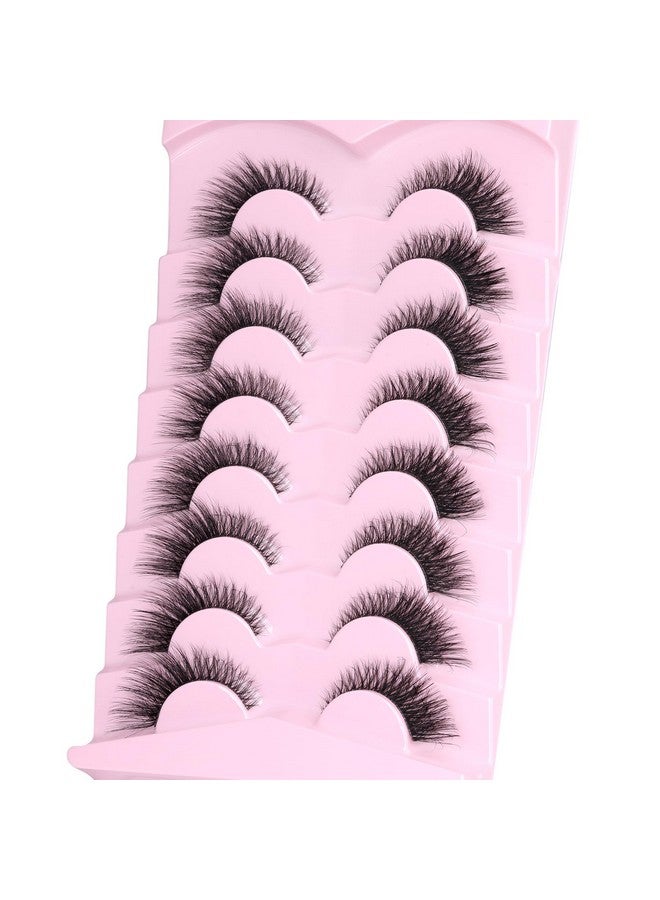 Fox Eye Lashes Wispy Eyelashes Natural Look Clear Band Lashes Fluffy Faux Mink Lashes Strip Natural False Lashes Pack By Gvefetiee 8 Pairs