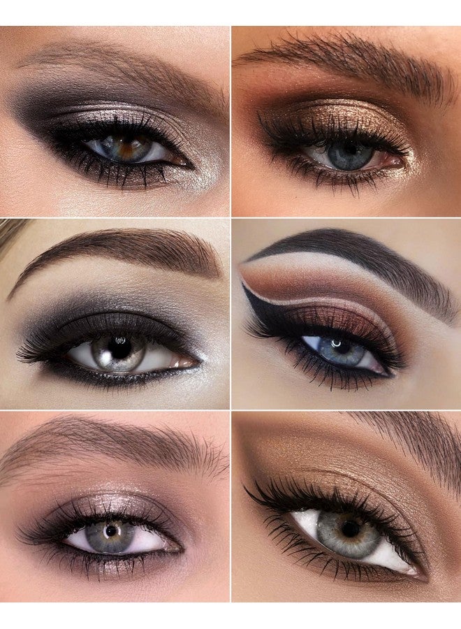 Black Smoky Eye Shadow Palette 8Color Dark Grey Smokey Eyeshadow For Goth Makeup Black Silver White Gray Shade For Halloween Pigmented & Long Lasting (Black)