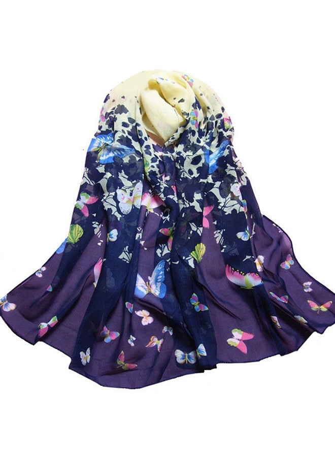 Butterfly Printed Soft Scarf Multicolour
