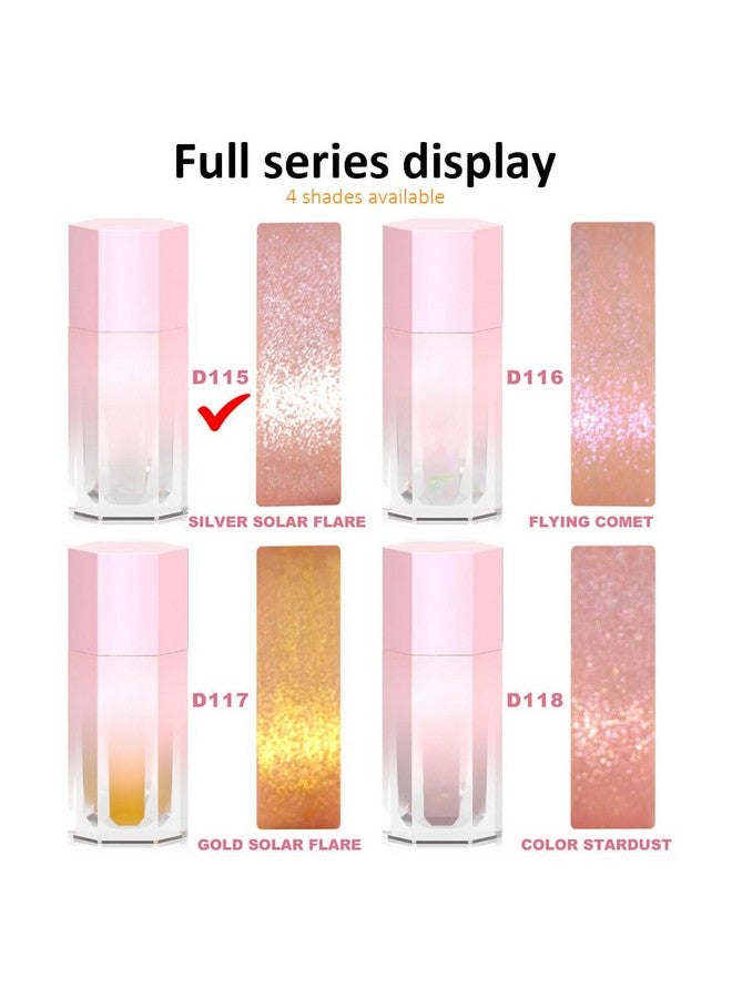 White Silver Face Highlighter Makeup Liquid For Face Pearl White Face Shimmery Shimmer Foundation Powder Highlighter Makeup Palette Stick Body Highlighter Fairy Shimmer Glitter Bomb Illuminators