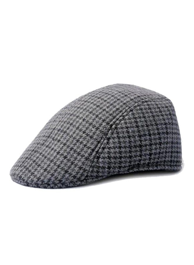 Flat Herringbone Country Peak Cap Dark Grey