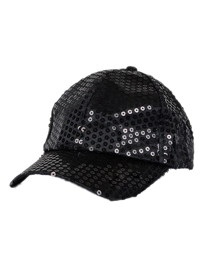 Sequins Snapback Casual Cap Black