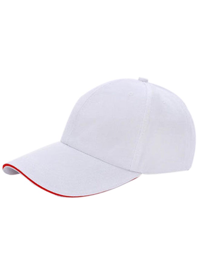 Adjustable Snapback Baseball Cap White/Red