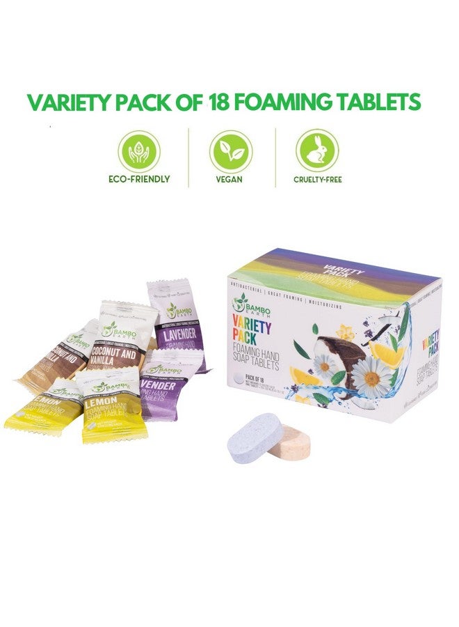 18 Pack Natural Foaming Hand Soap Tabletsantibacterial Soft Moisturizing Handwash Tab Refills1 Tablet = 9 Oz Liquid Wash Foam Handsoapecofriendly Softsoap Refill Tabs (18 Variety Pack)